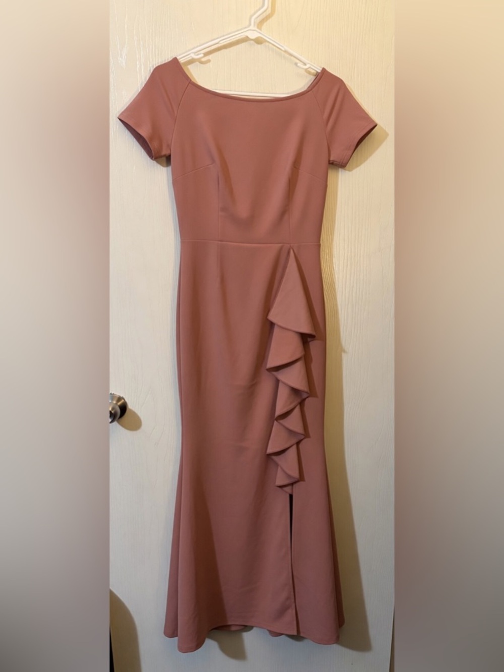 AISIZE Women's Elegant Off Shoulder Ruffle Formal Evening Long Dress Size Small